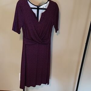 Lark & Ro Deep Purple Midi Dress